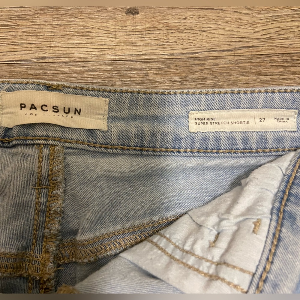 Pacsun High Rise Super Stretch Shortie Denim Shorts